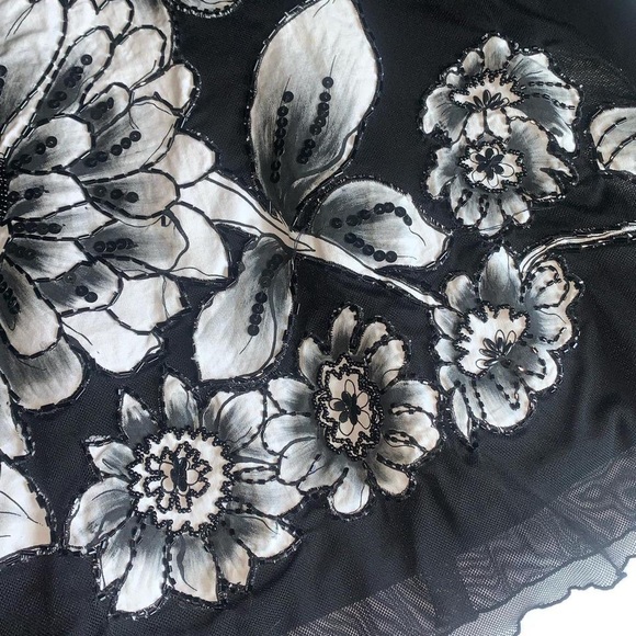 Vintage “Basil & Maude” floral beaded maxi skirt - Picture 5 of 6